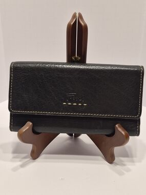 Fossil Black Leather Continental Wallet